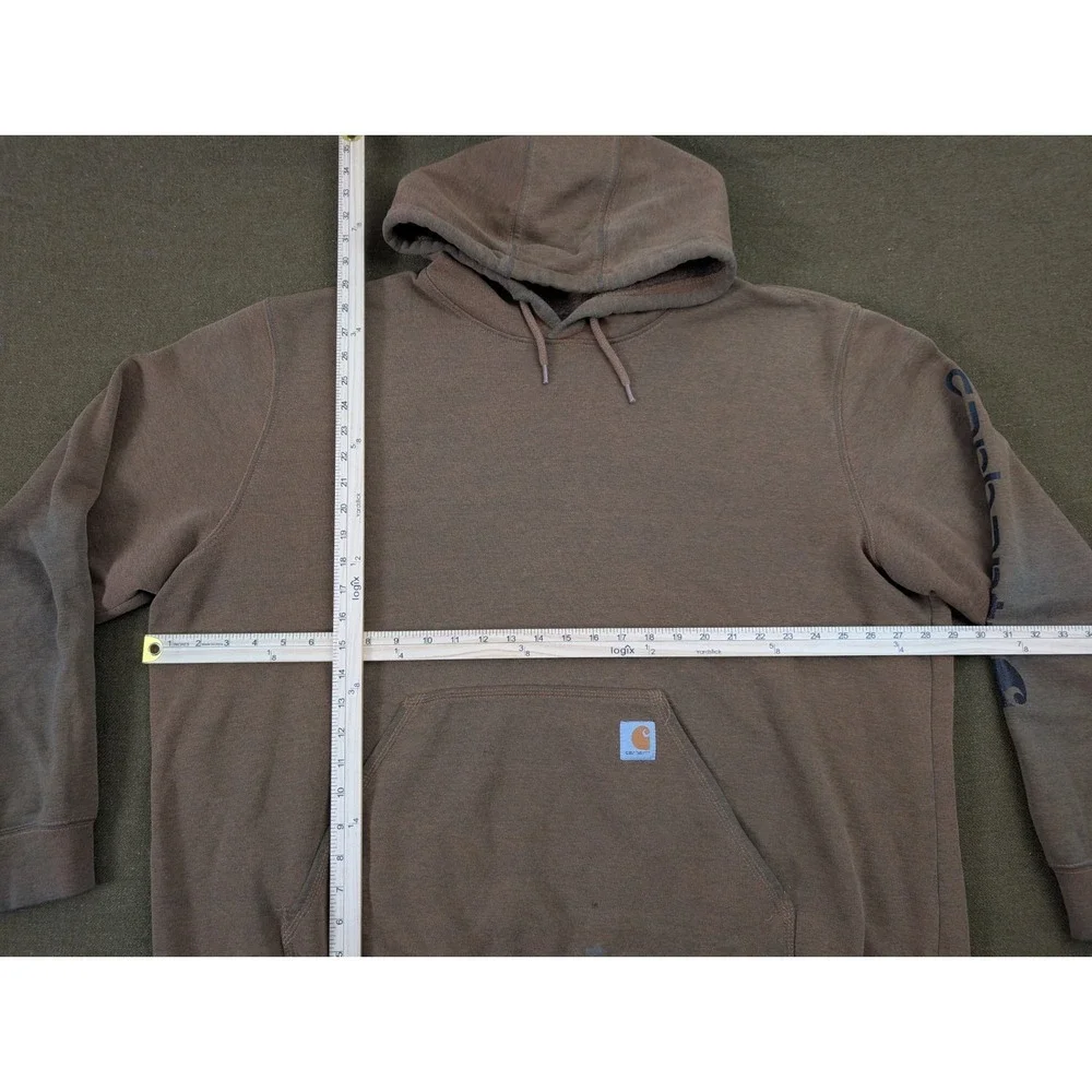 Carhartt Hoodie Mens XXL Brown Fleece Pullover Sweatshirt Kangaroo Pocket Faded‎